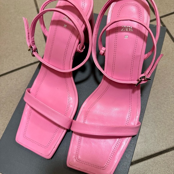 ZARA Pink Strappy Heels – Size 38 (US 7.5) - Picture 2 of 7